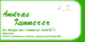 andras kummerer business card